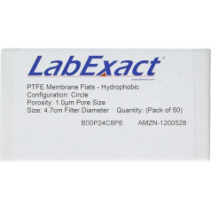 labexact 1200528 Membrānas plāksnītes no PTFE, ūdensnecaurlaidīgas, 1,0um, 4,7 cm (50 gabalu iepakojums)