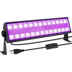 JOXLOVER LED-UV-Gel-Härtungslampe, LED-UV-Flutlicht, 100 W, Partylicht, 395 nm, 400 nm, IP65, wasserdicht, ultraviolett, fluoreszierend, Bühnenlampe mit Stecker einfach zu bedienen