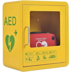 DCWO AED-Aufbewahrungsschrank, AED-Herzdefibrillator-Aufbewahrungsbox zur Wandmontage mit Licht, Alarm, Schnappverschluss, Metallstahlplatte, passend for die meisten AED-Modelle for Notfälle zu Hause