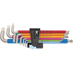 Wera 3950/9 Hex-Plus Multicolour Imperial nerūsējošā 1 SB sešstūra atslēgu komplekts, collas, nerūsējošais tērauds, 9 gab.