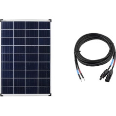 enjoy solar Poly 100 W 12 V polikristālu saules paneļu saules paneļu saules paneļu fotoelementu modulis Ideāli piemērots autofurgoniem, dārza nojumēm, laivām un 4 mm² profesionāls savienojuma kabelis saules modulim ar saules lādētāju