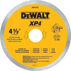 Dewalt dw4765 4-1/2 Zoll von .060-inch porclean Tile Klinge Wet/Dry