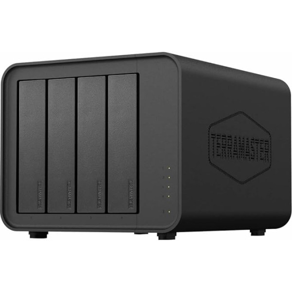 TERRAMASTER F4-424 Pro NAS Atmiņa - 4 bay Core i3-N305 8-core 8 diegu procesors, 32GB DDR5 RAM, 2.5GbE ports x 2, pie tīkla pieslēgta datu glabāšana ar maksimālu veiktspēju biznesam (bez diska)