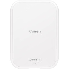 Canon Zoemini 2 Mini fotoprinteris, pārvietojams, portatīvs, ceļojumu kabatas printeris (fotogrāfiju drukāšana 5 x 7,6 cm, bezvadu, viedtālrunim + planšetdatoram, iebūvēts akumulators, lietotne, Bluetooth), perlamutra balts [+ 10 cinka drukas ko