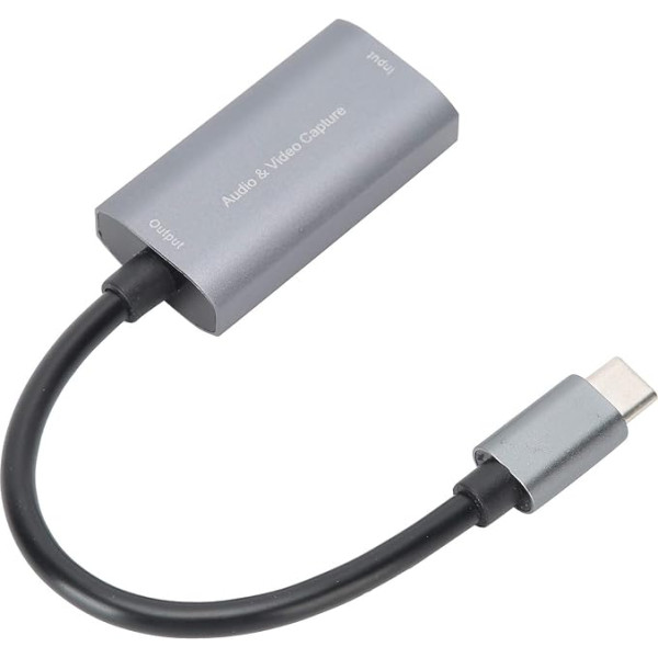 ASHATA HDMI vaizdo įrašymo kortelė, 4K HD 1080P HDMI vaizdo įrašymo kortelė C tipo HDMI į USB C fiksavimo adapteris, skirtas žaidimams transliuoti Tiesioginės pamokos vaizdo konferencijos