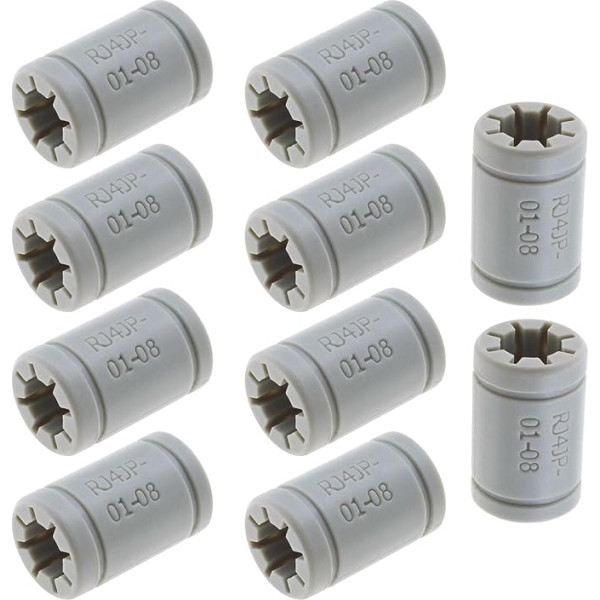 10 gab RJ4JP-01-08 Rezerves komplekts 3D printerim ar lineāro gultni, LM8UU, 8 mm, iekšējā vārpsta 15 mm, ārējais diametrs 24 mm, garums