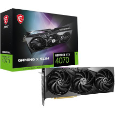 MSI GeForce RTX 4070 GAMING X SLIM 12G Grafiskā karte - 12GB GDDR6X (21Gbps/192-bit), PCIe 4.0 - TRI Frozr 3, RGB