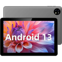 TUOHAITIME 10 collu Android 13 planšetdators, 2 GB RAM, 64 GB ROM, 512 GB paplašināšana, planšetdators ar četrkodolu procesoru, GPS, FM, 1280 x 800 IPS HD, 6000 mAh akumulators, dubulta kamera (melns)