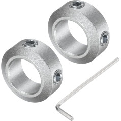 avota karte Schraubschaftmanschette für 12-mm-Schaft, 2 Klemmmanschetten 20 mm Außendurchmesser, 8 mm Dicke, Klemmkragen aus Aluminiumlegierung mit M5 Stellschrauben und einem Schraubenschlüssel