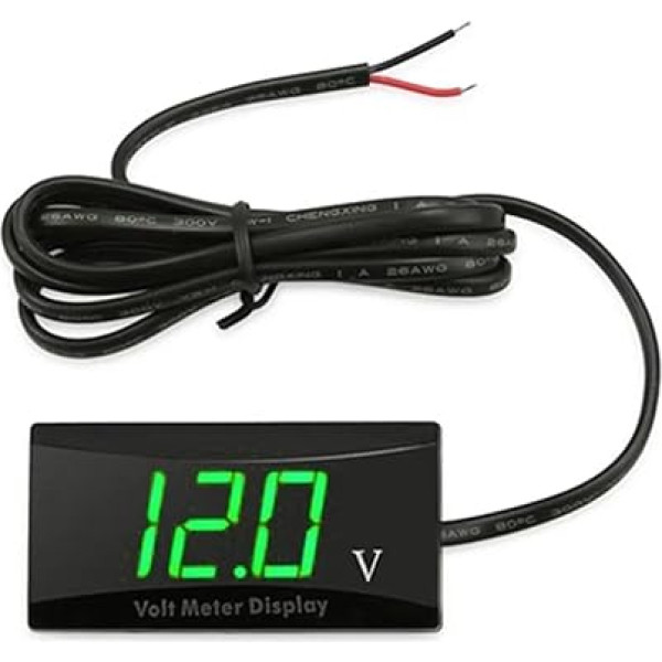 DC 8-18V digitālais voltmetrs 12V auto sprieguma mērītājs Volt Tester Svina skābes akumulatora ietilpības testeris Panel Monitor Detector Motociklu (zaļš displejs)