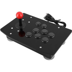 Bewinner PC Arcade Controller Arcade Rocker Joystick 8 taustiņu spēles rokturis kontrolieris ar 50 mm caurumu tipa fiksēto lielo piesūcekni 3D kartes taustiņi Classic Reprodukcija