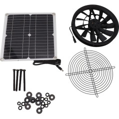 TYCIONG Solarpanel Ventilator Set mit Metall Schutznetz Solarbetriebener Ventilator Wasserdicht Solar Abluftventilator Set Hühnerstall