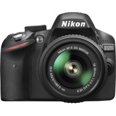 Nikon D3200 digitālā spoguļkamera, 24 megapikseļi, 7,4 cm (2,9 collu) displejs, tiešā skata funkcija, Full HD