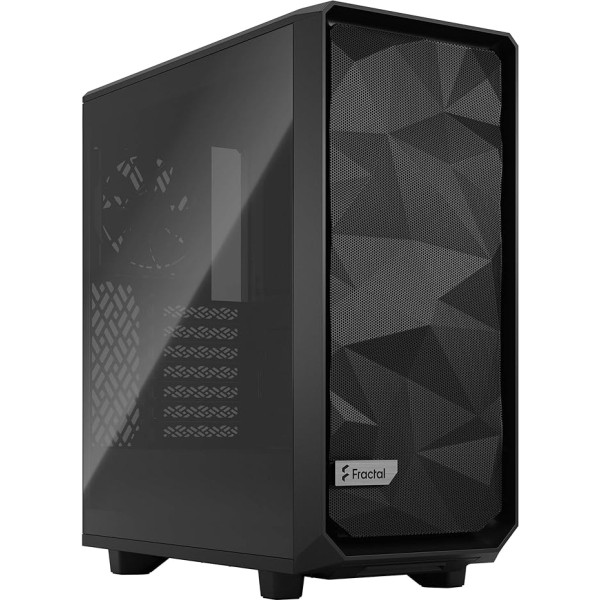 Fractal Design Meshify 2 Compact Black ATX Flexible High-Airflow Light Tinted Tempered Glass Window Mid Tower datora skapis