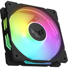 ASUS TUF Gaming TR120 ARGB Standard Blade Black Case Fan Single Pack (120 мм PWM PC Fan, 2000 об/мин, 3.3 мм H2O, 77.4 CFM Airflow, 16 индивидуально адресуемых RGB LEDs, Black)