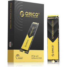 ORICO M2 SSD 4TB, NVMe SSD M.2 ar radiatoru, PCIe 4.0 Gen4, līdz 7000MB/s, M.2 2280 iekšējais SSD PS5, datoriem un klēpjdatoriem-O7000