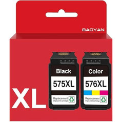 PG-575 XL CL-576 XL daudzpaku printeru kasetnes, kas saderīgas ar Canon 575XL 575 XL 576XL 576 XL tintes kasetnēm Canon PIXMA TS3550i TR4750i TR4751i TS3551i printeriem (1 melna, 1 krāsaina)