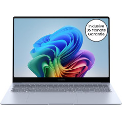 Samsung Galaxy Book4 Edge Galaxy AI klēpjdators, 16 collu displejs, 16 GB RAM, Snapdragon X Elite procesors, 512 GB atmiņa, kopilots, safīra zils