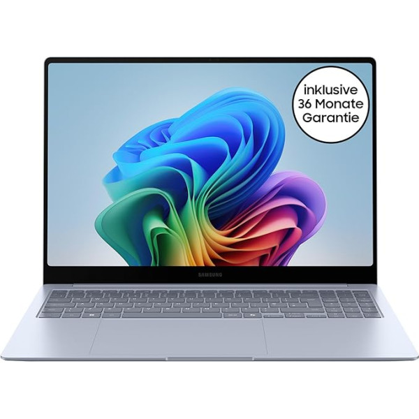 Samsung Galaxy Book4 Edge Galaxy AI klēpjdators, 16 collu displejs, 16 GB RAM, Snapdragon X Elite procesors, 512 GB atmiņa, kopilots, safīra zils