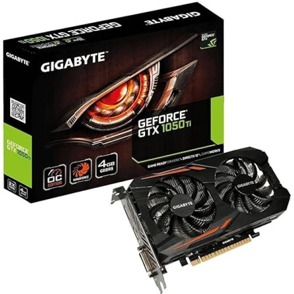 Gigabyte GeForce GTX 1050 Ti GV-N105TD5-4GD 4GB grafiskā karte melna