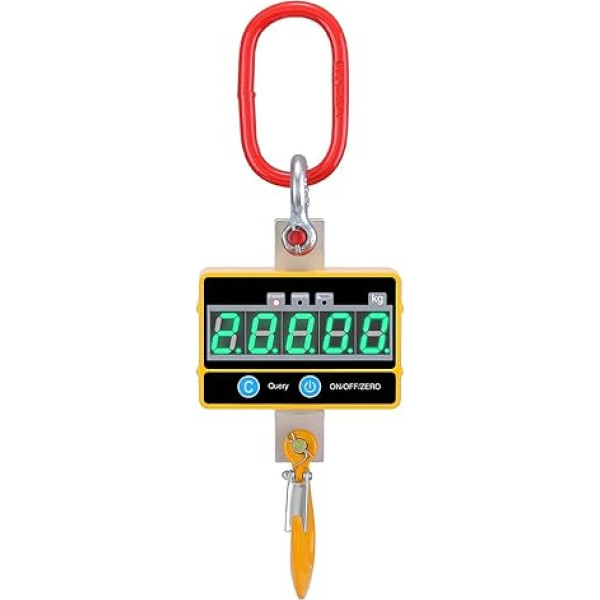 Augstspiediena krāns 2000 kg 2T wiederaufladbare elektronische Kranwaage, digitale Haken-Hängewaage mit LED-Anzeige, Fernbedienung, Industrie-Kranwaage