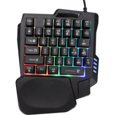 Игровая механическая RGB-клавиатура для одной руки, профессиональная игровая USB-клавиатура с упором для запястья, 3-цветная подсветка, неско