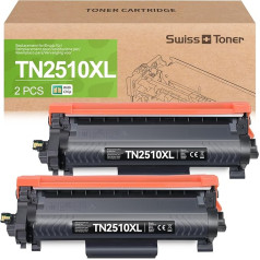 swiss toneris TN2510XL Toneris suderinamas su Brother TN2510XL TN2510 TN-2510 TN-2510 TN-2510XL, skirtas Brother MFC-L2835DW HL-L2400DWE DCP-L2620DW MFC-L2860DW DCP-L2627DW MFC-L2835DW DCP-L26600 2 Black