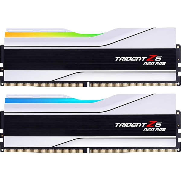 G.SKILL Trident Z5 Neo RGB sērijas (AMD Expo) DDR5 RAM 64GB (2 x 32GB) 6000MT/s CL30-36-36-96 1.40V galddatora UDIMM - matēti balta (F5-6000J3036G32GX2-TZ5NRW)