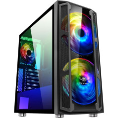 Spirit Of Gamer - Ghost 5 - ATX/mATX Gamer PC korpuss - 2 LED RGB ventilatori 200mm: 60 režīmi - Biroja tornis, spēļu fasāde un stikla siena - ASUS Aura/MSI Mystic/ASROCK