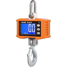 Digitale Hängewaage, Digitale Hängewaage, 1000 kg, robuste Kranwaage, LCD-Hintergrundbeleleuchtung, industrielle Hakenwaage for die Baustelle für Baustellenjagd, Marktfischerei (Color : Orange, Size :