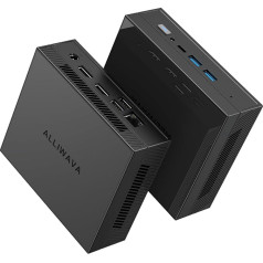 ALLIWAVA Mini PC Wi11 Pro, GX55 Intel 11. paaudzes Celeron N5105 (līdz 2,9 GHz) Intel UHD Graphics Mini dators, 8 GB RAM DDR4 256 GB SSD Mazs galda dators 2.4/5G WiFi, Dual HDMI Mini biroja dators