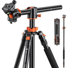 Carbon Tripod K&F Concept? Tripod Camera, Carbon Fibre Tripod, Travel Tripod, Tripod With 3D Ball Head, Quick Release Plate And Mono-Pod Function For Canon, Nikon, Sony