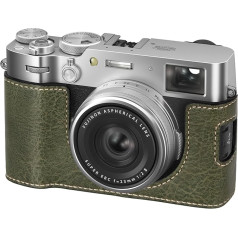 VOVMOEYA X100VI Получехол для Fujifilm X100VI, кожаный чехол, совместимый с цифровой камерой Fujifilm X-100VI, зеленый, чехол для камеры