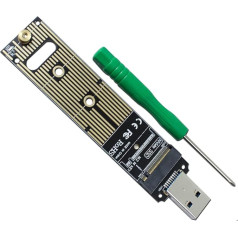 Lelukee M.2 NVME uz USB cietā diska adaptera karte, M.2 NVME uz USB adapteris, M.2 SSD uz USB 3.1 A tipa karte, M.2 PCIE bāzēts M Key cietā diska konvertors, 10 Gbps USB 3.1 Gen 2 Bridge Chip