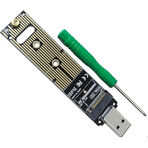 Lelukee M.2 NVME uz USB cietā diska adaptera karte, M.2 NVME uz USB adapteris, M.2 SSD uz USB 3.1 A tipa karte, M.2 PCIE bāzēts M Key cietā diska konvertors, 10 Gbps USB 3.1 Gen 2 Bridge Chip