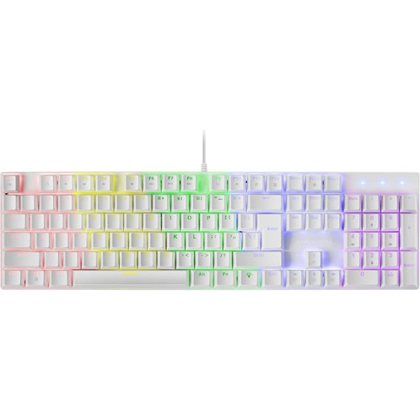 MARSGAMING Gaming MK422 White, Mehāniskā tastatūra RGB, Antighosting, Mehāniskais slēdzis sarkans, ASV valoda, MK422WRUS