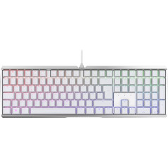 CHERRY MX BOARD 3.0 S vadu spēļu tastatūra ar RGB apgaismojumu, vācu izkārtojums (QWERTZ), MX RED slēdži, balta krāsā