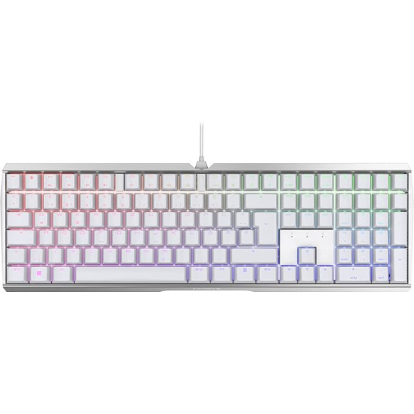 CHERRY MX BOARD 3.0 S vadu spēļu tastatūra ar RGB apgaismojumu, vācu izkārtojums (QWERTZ), MX RED slēdži, balta krāsā