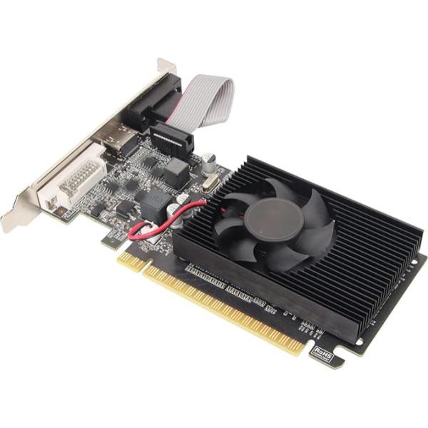 Annadue GT210 1G DDR3-Grafikkarte, 1 GB 64-Bit-Videospraudnis, Kodfrekvence 589 MHz, GT218/40 Nm, PCI Express 2.0 X 16, DVI, VGA, Lüfter, Geräuscharm