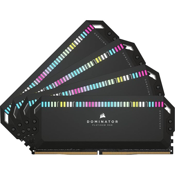 Corsair Dominator Platinum RGB DDR5 RAM 64GB (4x16GB) 5600MHz CL36 Intel XMP iCUE saderīga datora atmiņa - melna (CMT64GX5M4B5600C36)