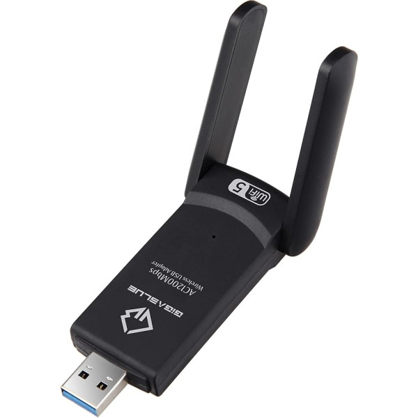 GigaBlue Ultra 1200Mbps WiFi 2.4 & 5GHz USB 3.0 WiFi divjoslu adapteris 5GHz + 2.4GHz 2x5dBi ātrgaitas 802.11ac bezvadu tīkla adapteris WiFi uztvērējs Windows/Mac OS/Linux