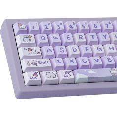 Keycaps PBT Custom Keycaps Set 148 Keys Dye Sublimation MOA Profile Keycaps for ANSI Layout Cherry MX Keys Mechanical Keyboards (Purple)