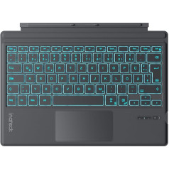 Inateck Surface Pro 7 tastatūra, saderīga ar Surface Pro 7/7+/6/5/4 ar skārienpaliktni, Bluetooth 5.3, 7 krāsu fona apgaismojums, QWERTZ, KB02027