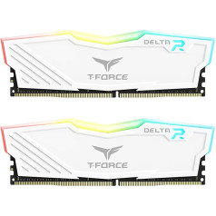 TEAMGROUP Team T-Force Delta RGB DDR4 spēļu atmiņa, 2 x 8 GB, 3600 MHz, 288 pin DIMM, balta krāsā