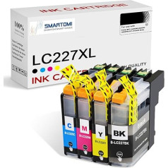 SMARTOMI LC227XL LC225XL Multipack saderīgas tintes kasetnes Brother LC-227XL LC-225XL izmantošanai ar Brother DCP-J4120DW MFC-J4420DW MFC-J4620DW MFC-J4625DW printeriem