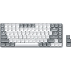 SATECHI SM1 75% mehāniskā tastatūra, Bluetooth tastatūra ar LED apgaismojumu, 84 taustiņi, kompakta bezvadu tastatūra, spēļu tastatūra Mac un Windows - QWERTY izkārtojums ASV angļu valodā