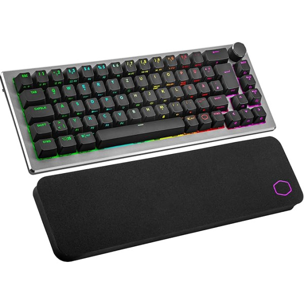 Cooler Master CK721 mehāniskā tastatūra - tastatūra ar 65% izkārtojumu, TTC slēdzis, RGB apgaismojums katrai pogai, hibrīda bezvadu tehnoloģija, Precision Wheel - kosmosa pelēka, DE - QWERTZ