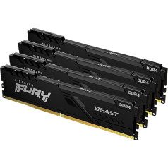 Kingston FURY Beast 32GB (4x8GB) 3200MHz DDR4 CL16 galddatora atmiņas komplekts ar 4 KF432C16BBK4/32 atmiņām