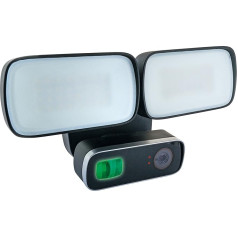 SCHWAIGER LED300 513 LED prožektors FullHD kamera Signalizācijas sirēna Interkoms Kustības sensors 5-in-1 Viedā mājas drošības sistēma WLAN Uzraudzība Infrasarkanā nakts redzamība