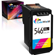 ColoWorld Remanufacturado 546 XL Colour Cartuchos de Tinta para Canon 546 CL-546XL para Canon Pixma MX495 TR4550 TS3450 MG2450 MG2500 MG2550 TS3150 TS3350 MG3050 MG2550S TS3050 MG255 5S IP2850